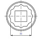 Головка ударная S16M1-1/2"DH